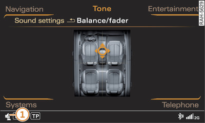 Adjusting balance/fader